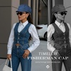 image:imageFunky Junque Greek Fisherman Newsboy Cap Cotton Captains Bakerboy Hat  Breathable cotton fisherman cap with flat round top for everyday style sun protection travel amp timeless looks2 Pack  Brown  Denim