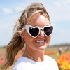 image:imageFunky Junque Heart Shaped Sunglasses Women Fashion Eyewear  Sturdy plastic heart shaped sunglasses with playful frames for bachelorette parties girls night out amp photosWhite Bride
