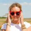 image:imageFunky Junque Heart Shaped Sunglasses Women Fashion Eyewear  Sturdy plastic heart shaped sunglasses with playful frames for bachelorette parties girls night out amp photosRed Babe