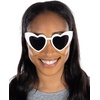 image:imageFunky Junque Heart Shaped Sunglasses Women Fashion Eyewear  Sturdy plastic heart shaped sunglasses with playful frames for bachelorette parties girls night out amp photosWhite