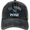 image:imageFunky Junque Ill Bring The Mesh Trucker Hats  Lightweight Cotton Cap with Sun Protection Golf Beach and Bachelorette Parties Casual Caps for WomenIll Bring the Wine  Washed BlackTeal