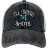image:imageFunky Junque Ill Bring The Mesh Trucker Hats  Lightweight Cotton Cap with Sun Protection Golf Beach and Bachelorette Parties Casual Caps for WomenIll Bring the Shots  Washed BlackTeal