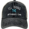 image:imageFunky Junque Ill Bring The Mesh Trucker Hats  Lightweight Cotton Cap with Sun Protection Golf Beach and Bachelorette Parties Casual Caps for WomenIll Bring the Getaway Car  Washed BlackTeal