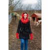 image:imageFunky Junque Infinity Scarf for Women  Oversized Chunky Cable Knit Warm Winter Womens Infinity Neck Scarves Circle WrapRed