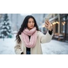 image:imageFunky Junque Infinity Scarf for Women  Oversized Chunky Cable Knit Warm Winter Womens Infinity Neck Scarves Circle WrapSherpa Lined  Rose