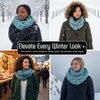 image:imageFunky Junque Infinity Scarf for Women  Oversized Chunky Winter Scarf Colorful Fall Scarves Soft Sweater Wrap Cozy Style4 Tone Mix  Turquoise  Grey  Blue  Ivory