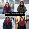 image:imageFunky Junque Infinity Scarf for Women  Oversized Chunky Winter Scarf Colorful Fall Scarves Soft Sweater Wrap Cozy StyleA Confetti Burgundy Design