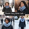 image:imageFunky Junque Infinity Scarf for Women  Oversized Chunky Winter Scarf Colorful Fall Scarves Soft Sweater Wrap Cozy StyleA Confetti Denim Design
