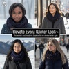 image:imageFunky Junque Infinity Scarf for Women  Oversized Chunky Winter Scarf Colorful Fall Scarves Soft Sweater Wrap Cozy StyleA Confetti Navy Design