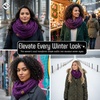 image:imageFunky Junque Infinity Scarf for Women  Oversized Chunky Winter Scarf Colorful Fall Scarves Soft Sweater Wrap Cozy StyleA Confetti Purple Design
