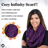 image:imageFunky Junque Infinity Scarf for Women  Oversized Chunky Winter Scarf Colorful Fall Scarves Soft Sweater Wrap Cozy StyleA Confetti Purple Design