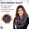 image:imageFunky Junque Infinity Scarf for Women  Oversized Chunky Winter Scarf Colorful Fall Scarves Soft Sweater Wrap Cozy StyleA Jet Black Kaleidoscope Tricolor Mi