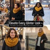 image:imageFunky Junque Infinity Scarf for Women  Oversized Chunky Winter Scarf Colorful Fall Scarves Soft Sweater Wrap Cozy StyleMustard
