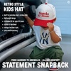 image:imageFunky Junque Kids 2 Tone Trucker Snapback Hat for Baby Toddler amp Children  Soft Cotton Trucker Hat with Adjustable Snapback Everyday Play and Gifting Funny Toddler Hats for KidsSnacks for Dinner  RedBeige