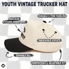 image:imageFunky Junque Kids 2 Tone Trucker Snapback Hat for Baby Toddler amp Children  Soft Cotton Trucker Hat with Adjustable Snapback Everyday Play and Gifting Funny Toddler Hats for KidsSay Howdy Play Rowdy  BlackBeige