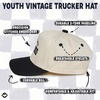 image:imageFunky Junque Kids 2 Tone Trucker Snapback Hat for Baby Toddler amp Children  Soft Cotton Trucker Hat with Adjustable Snapback Everyday Play and Gifting Funny Toddler Hats for KidsLong Live Boyhood  BlackBeige