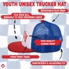 image:imageFunky Junque Kids Trucker Hat Toddler Boys amp Girls Flat Brim Baseball Cap  Mesh Trucker Hat with Adjustable Snapback Everyday Play and Gifting Toddler Baseball Caps for KidsRowdy Upside Down  RedWhiteBlue