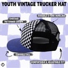 image:imageFunky Junque Kids Trucker Hat Toddler Boys amp Girls Flat Brim Baseball Cap  Mesh Trucker Hat with Adjustable Snapback Everyday Play and Gifting Toddler Baseball Caps for KidsCheckerNavy Faux Leather Brim