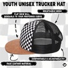image:imageFunky Junque Kids Trucker Hat Toddler Boys amp Girls Flat Brim Baseball Cap  Mesh Trucker Hat with Adjustable Snapback Everyday Play and Gifting Toddler Baseball Caps for KidsCheckerFaux Leather Brim