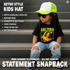 image:imageFunky Junque Kids Trucker Hat Toddler Boys amp Girls Flat Brim Baseball Cap  Mesh Trucker Hat with Adjustable Snapback Everyday Play and Gifting Toddler Baseball Caps for KidsNeon YellowWhite