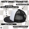 image:imageFunky Junque Kids Trucker Hat Toddler Boys amp Girls Flat Brim Baseball Cap  Mesh Trucker Hat with Adjustable Snapback Everyday Play and Gifting Toddler Baseball Caps for KidsBlackWhite