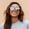 image:imageFunky Junque Mirrored Sunglasses Reflective 80s Style Shades  Lightweight frameless sunglasses with reflective mirror lenses for driving beach days festivals amp unisex 80s styleSilver