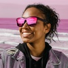image:imageFunky Junque Mirrored Sunglasses Reflective 80s Style Shades  Lightweight frameless sunglasses with reflective mirror lenses for driving beach days festivals amp unisex 80s styleLight Pink