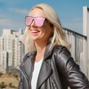 image:imageFunky Junque Mirrored Sunglasses Reflective 80s Style Shades  Lightweight frameless sunglasses with reflective mirror lenses for driving beach days festivals amp unisex 80s styleLight Pink