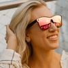 image:imageFunky Junque Mirrored Sunglasses Reflective 80s Style Shades  Lightweight frameless sunglasses with reflective mirror lenses for driving beach days festivals amp unisex 80s styleLight Pink