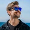 image:imageFunky Junque Mirrored Sunglasses Reflective 80s Style Shades  Lightweight frameless sunglasses with reflective mirror lenses for driving beach days festivals amp unisex 80s styleGreenBlue