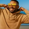 image:imageFunky Junque Mirrored Sunglasses Reflective 80s Style Shades  Lightweight frameless sunglasses with reflective mirror lenses for driving beach days festivals amp unisex 80s styleGold