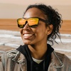 image:imageFunky Junque Mirrored Sunglasses Reflective 80s Style Shades  Lightweight frameless sunglasses with reflective mirror lenses for driving beach days festivals amp unisex 80s styleGold