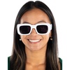 image:imageFunky Junque Oversized Vintage Sunglasses Square Frame Shades  Premium oversized sunglasses with square frames for beach days pool parties festivals travel amp everyday wearWhite FramesSmoke Lenses