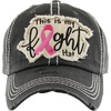 image:imageFunky Junque Pink Ribbon Awareness Cap Embroidered Cotton Baseball Hat  Soft cotton cap with embroidered pink ribbon for October awareness charity walks fundraising amp survivor giftsThis is My Fight Hat  Black