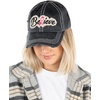 image:imageFunky Junque Pink Ribbon Awareness Cap Embroidered Cotton Baseball Hat  Soft cotton cap with embroidered pink ribbon for October awareness charity walks fundraising amp survivor giftsBelieve  Black