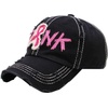 image:imageFunky Junque Pink Ribbon Awareness Cap Embroidered Cotton Baseball Hat  Soft cotton cap with embroidered pink ribbon for October awareness charity walks fundraising amp survivor giftsPink W Ribbon  Black