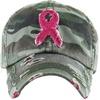 image:imageFunky Junque Pink Ribbon Awareness Cap Embroidered Cotton Baseball Hat  Soft cotton cap with embroidered pink ribbon for October awareness charity walks fundraising amp survivor giftsCamo Ribbon