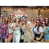image:imageFunky Junque Polarized Retro Sunglasses Bridal Party Shades  Lightweight polarized sunglasses with contoured arms for bachelorette parties engagements honeymoons amp bridal showers10 Pack  Bride White  9 Bride Tribe Hot Pink