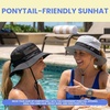image:imageFunky Junque Ponytail Messy Bun Sun Hat UPF 50 Mesh Bucket Cap  Lightweight mesh ponytail bucket hat with openback hole for hiking running gardening beach amp fishingBlackGrey