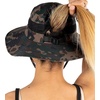 image:imageFunky Junque Ponytail Messy Bun Sun Hat UPF 50 Mesh Bucket Cap  Lightweight mesh ponytail bucket hat with openback hole for hiking running gardening beach amp fishing2 Pack Camo  BlackBlack Camo