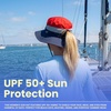 image:imageFunky Junque Ponytail Messy Bun Sun Hat UPF 50 Mesh Bucket Cap  Lightweight mesh ponytail bucket hat with openback hole for hiking running gardening beach amp fishingNavyRed