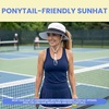 image:imageFunky Junque Ponytail Messy Bun Sun Hat UPF 50 Mesh Bucket Cap  Lightweight mesh ponytail bucket hat with openback hole for hiking running gardening beach amp fishingBeigeBlack