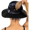 image:imageFunky Junque Ponytail Messy Bun Sun Hat UPF 50 Mesh Bucket Cap  Lightweight mesh ponytail bucket hat with openback hole for hiking running gardening beach amp fishing2 Pack BlackBlack Camo  BeigeBlack