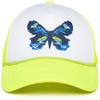 image:imageFunky Junque Premium Mesh Snapback Trucker Hat  Stylish Comfort for All  Patriotic Humor amp More  Lightweight Foam Trucker Hat with Adjustable Snapback Concerts Festivals and Weekend Wear Funny Trucker HatsButterfly  Neon YellowWhite