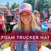 image:imageFunky Junque Premium Mesh Snapback Trucker Hat  Stylish Comfort for All  Patriotic Humor amp More  Lightweight Foam Trucker Hat with Adjustable Snapback Concerts Festivals and Weekend Wear Funny Trucker HatsBorn Free But Now Im Expensive  RedWhiteBlue