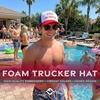 image:imageFunky Junque Premium Mesh Snapback Trucker Hat  Stylish Comfort for All  Patriotic Humor amp More  Lightweight Foam Trucker Hat with Adjustable Snapback Concerts Festivals and Weekend Wear Funny Trucker HatsI Pee in Pools WhiteRedBlue