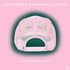 image:imageFunky Junque Premium Mesh Snapback Trucker Hat  Stylish Comfort for All  Patriotic Humor amp More  Lightweight Foam Trucker Hat with Adjustable Snapback Concerts Festivals and Weekend Wear Funny Trucker HatsCaddie  WhiteLight Pink