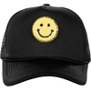 image:imageFunky Junque Premium Mesh Snapback Trucker Hat  Stylish Comfort for All  Patriotic Humor amp More  Lightweight Foam Trucker Hat with Adjustable Snapback Concerts Festivals and Weekend Wear Funny Trucker HatsSmiley Face  BlackYellow