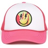 image:imageFunky Junque Premium Mesh Snapback Trucker Hat  Stylish Comfort for All  Patriotic Humor amp More  Lightweight Foam Trucker Hat with Adjustable Snapback Concerts Festivals and Weekend Wear Funny Trucker HatsSmiley Lightning Bolt  Hot PinkWhite