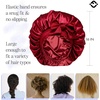 image:imageFunky Junque Satin Silk Sleep Bonnet Reversible Hair Wrap Cap  Premium satin sleep bonnet with reversible dualcolor design for bedtime hair protection curly styles amp braidsBurgundy Tie Band